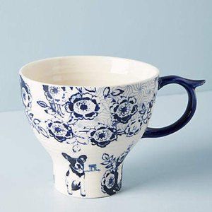Anthropologie 'Menagerie' bulldog and flower mug